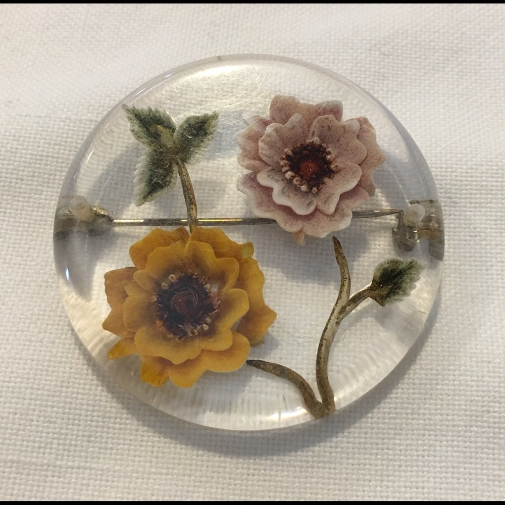 Vintage lucite pin